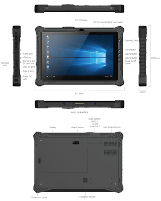 Уровень предохранения от батареи IP65 IPS HDMI 860mAh ПК планшета Intel N5105 изрезанный