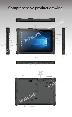 Планшет Windows 10 RUGLINE промышленный изрезанный с NFC 1D/2D блоком развертки