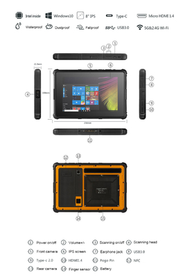 IP67 8 экран ПК HD Sunglight планшета дюйма изрезанный читаемый 800×1280